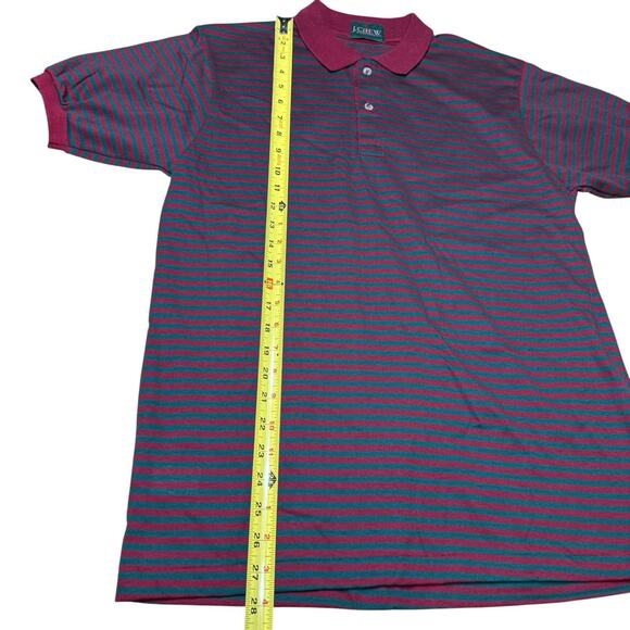 Vtg 80s J Crew Oarsman Outfitters Polo Women's Large Red Green Preppy Prep - Picture 8 of 8